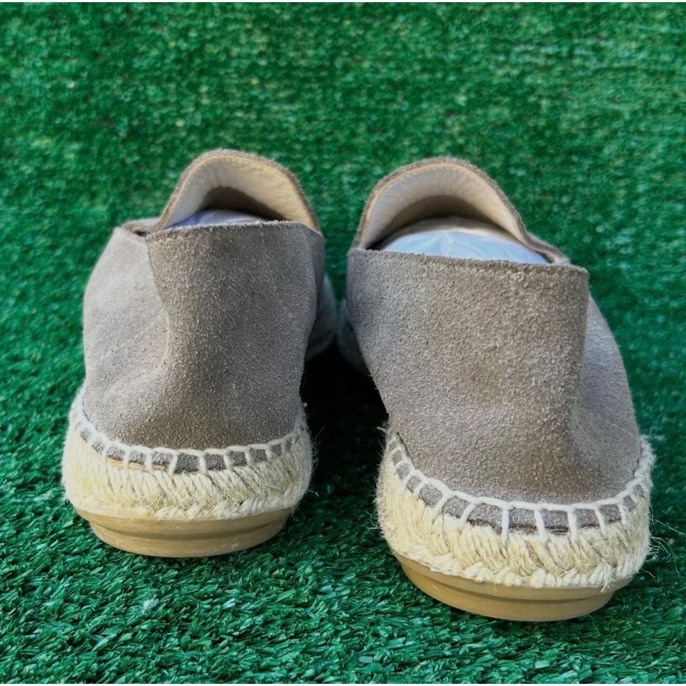 Bettye Muller New York Grey Suede Espadrille Loafers Slip On Flats Size 37
